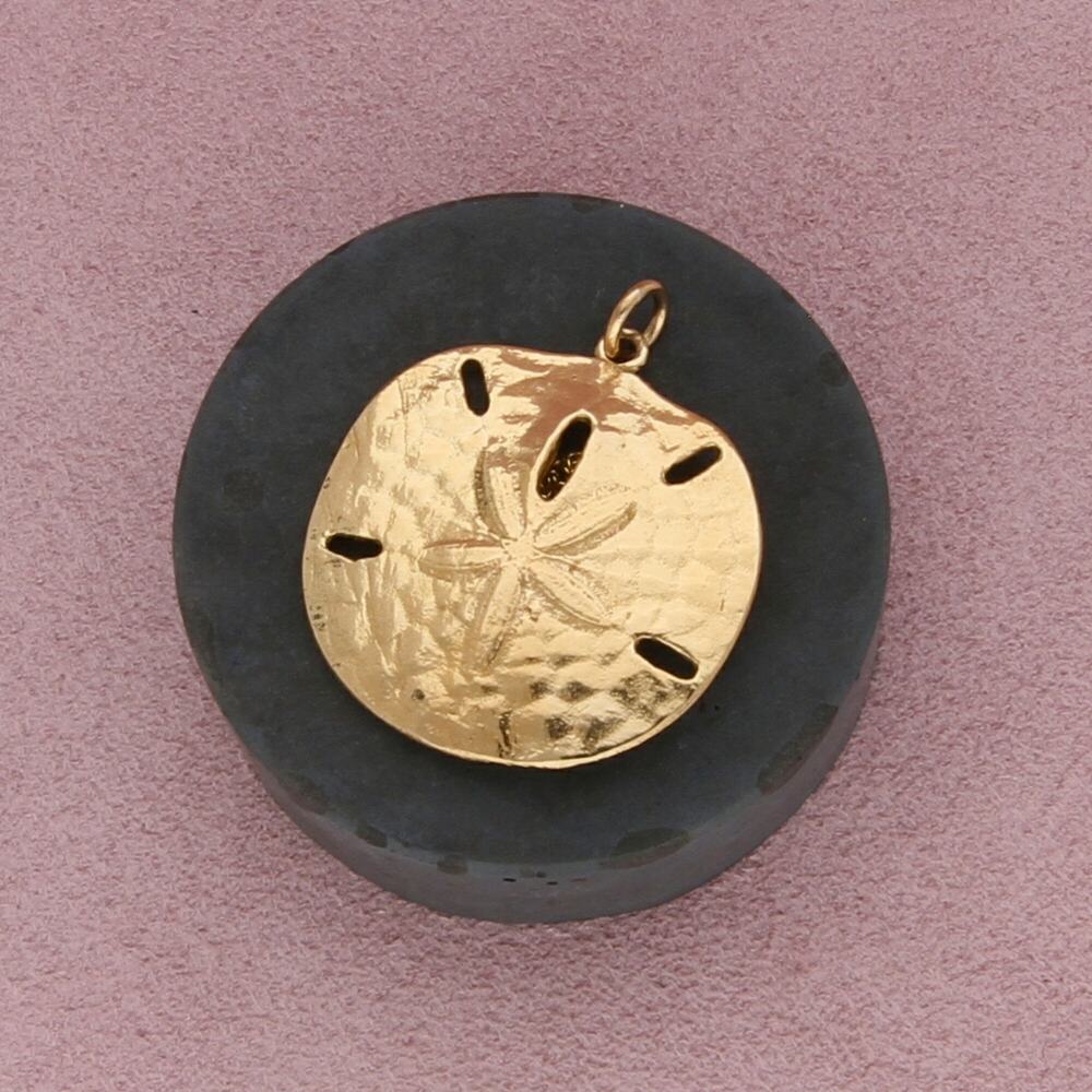james avery 14k yellow gold 1.5" large sand dollar pendant
